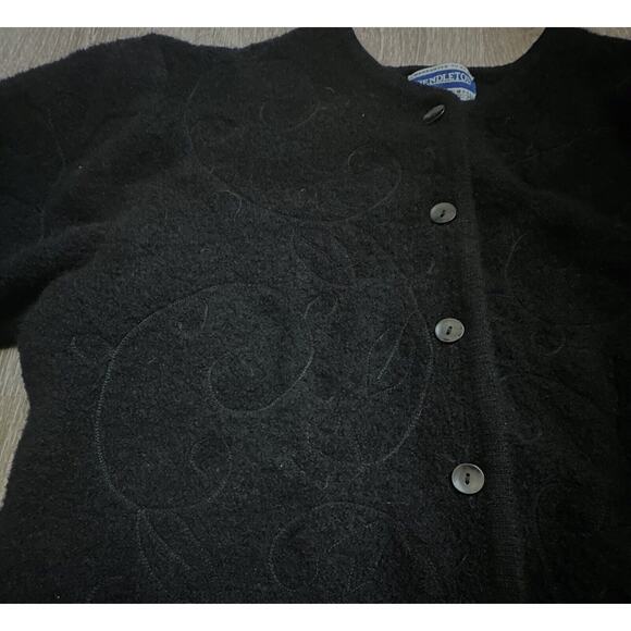 Vintage‎ Pendleton|Wool Cardigan|Button Up|Black|SZ L - Picture 5 of 9